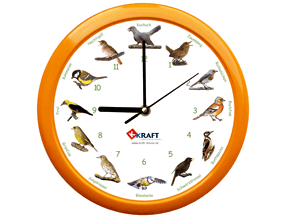 Vogeluhr, eine Uhr die zu jeder Stunde mit einer anderen Vogelstimme zwitschert